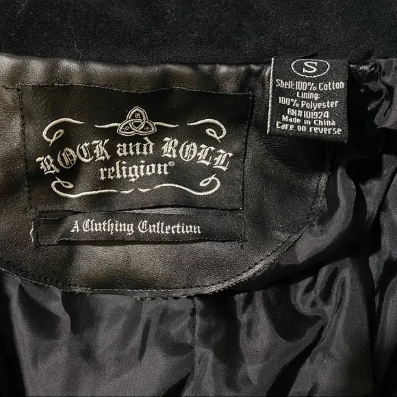 SOLD! RARE Jimi Hendrix Black Velvet Pirate Frock Coat Rock & Roll Religion Sz S - Picture 12 of 12